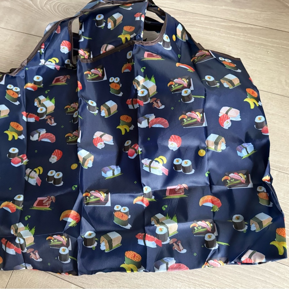 Sushi Print Reusable Foldable Tote Bag
